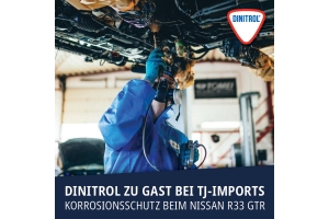 Korrosionsschutzbehandlung eines Nissan R33 GTR bei der Firma TJ-Imports mit den Produkten von DINITROL